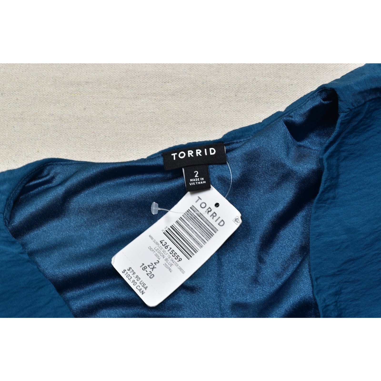 Torrid Plus Size 2 (18-20) Blue Mini Surplice Georgette Tie-Waist Dress NEW