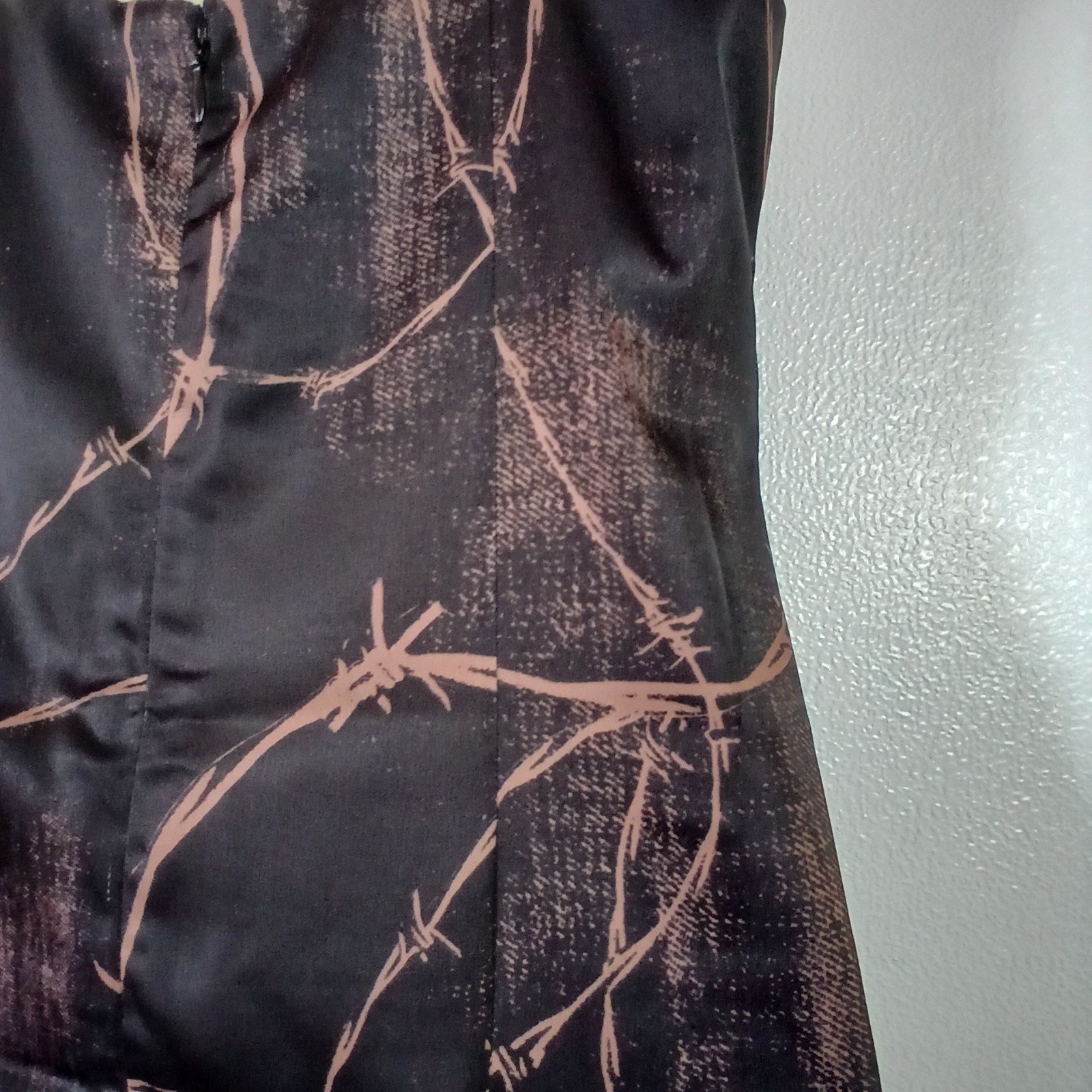 UO Barbed Wire Print Cowl Neck Midi Slip Dress-90s Grunge Aesthetic
