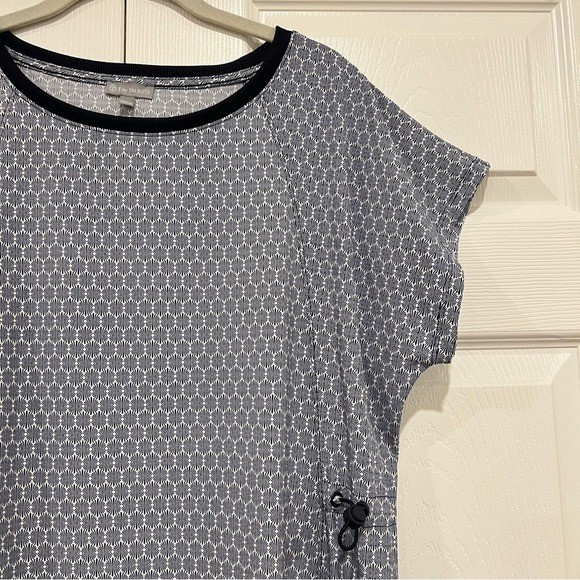 T by Talbots Zip Pocket Adjustable Waist Geometric Midi Dress Womens Size Large