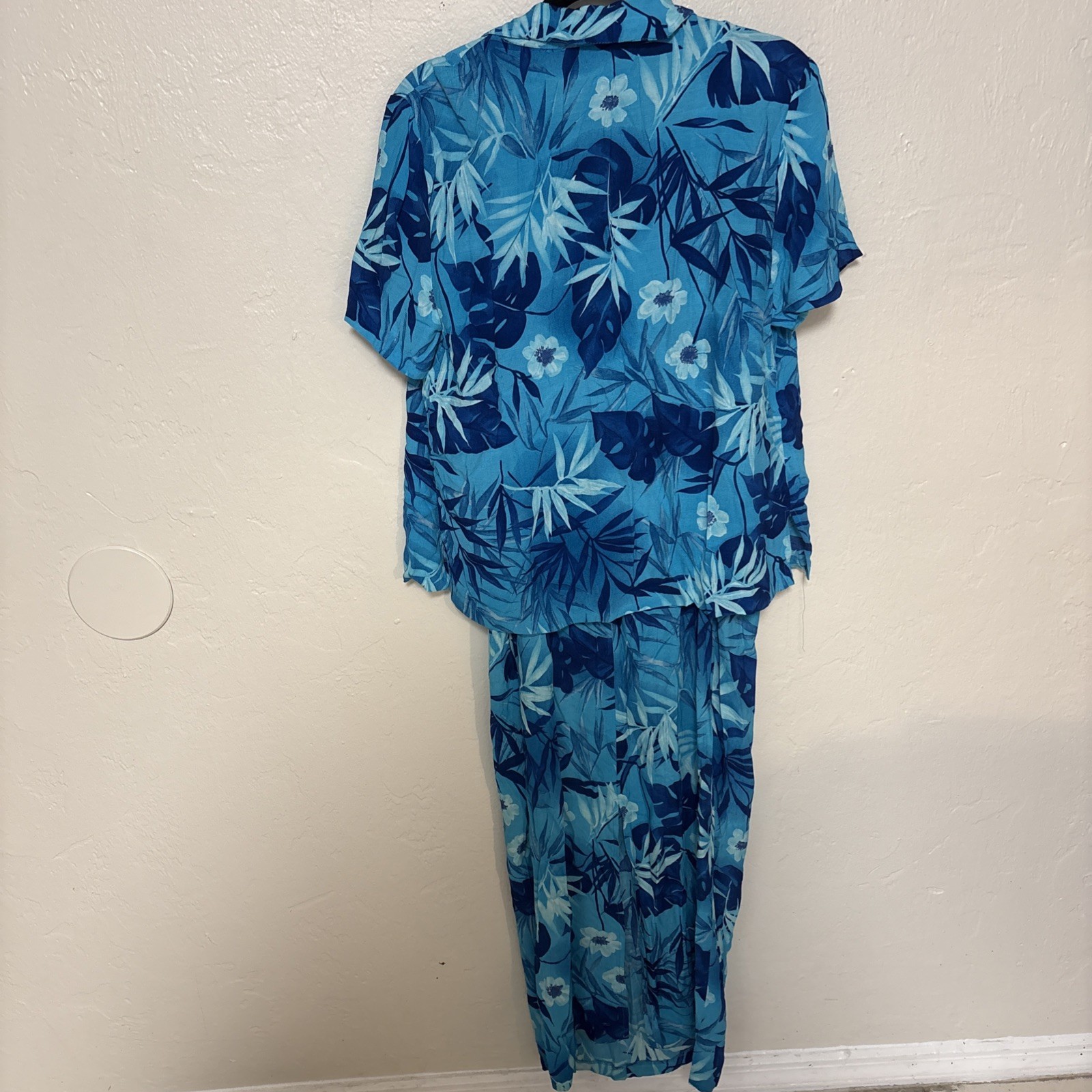 Robbie Bee 2 Piece Maxi Floral Dress Set Size 12 Tropical Beachy Beaded