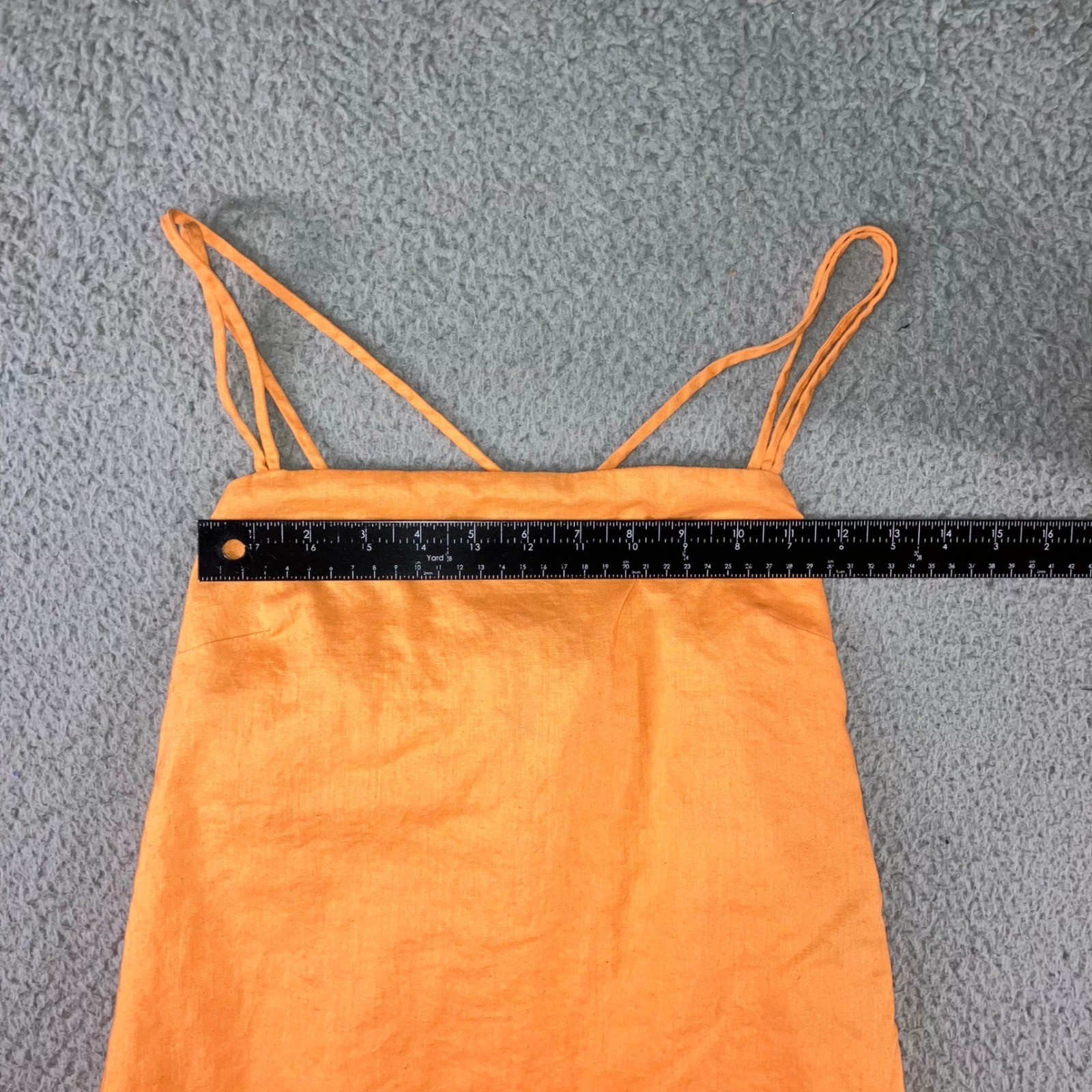 Chic Mini Dress 8 Orange Linen Cotton Lightweight Lined Vibrant Boho Festival
