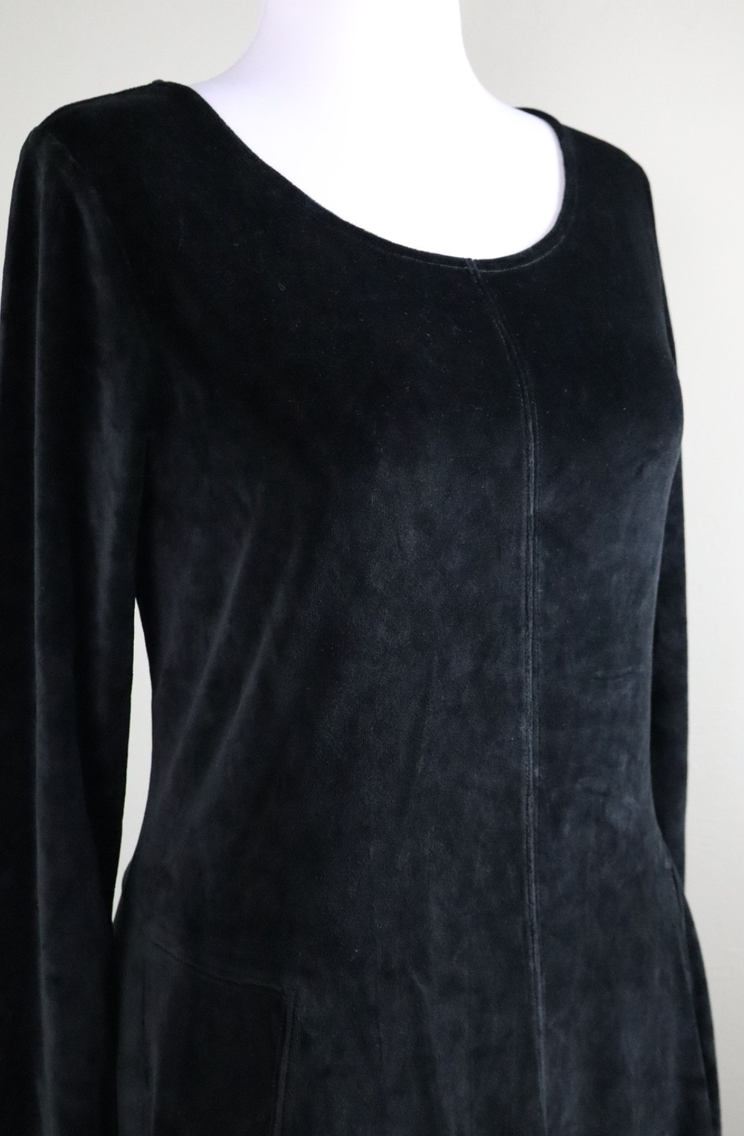 PERUVIAN CONNECTION NWT $218 Solid Black Velour Velvet Marais Maxi Dress Size XL