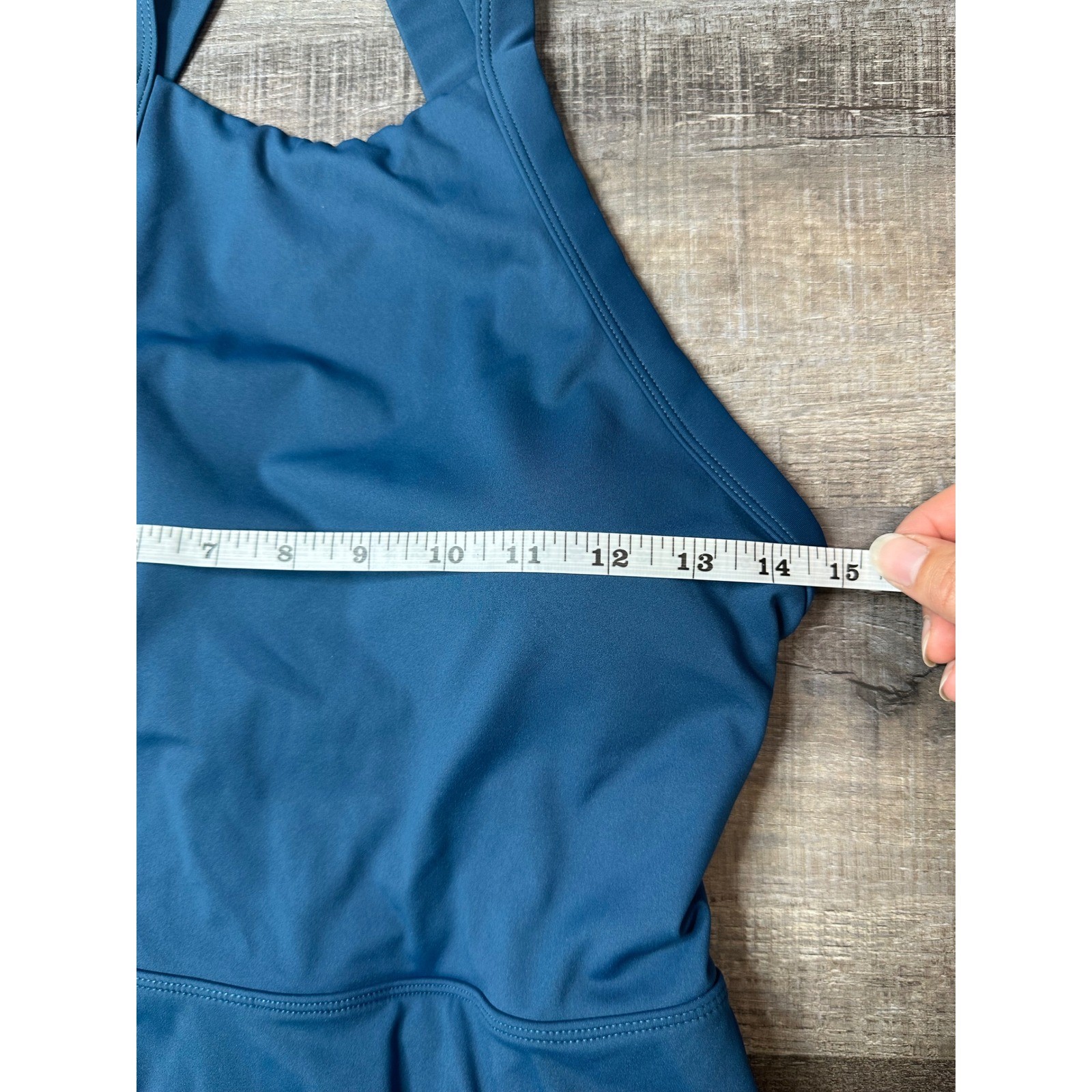Halara Softlyzero Airy Exercise Dress Teal Blue Halter Twist Back Size M Long