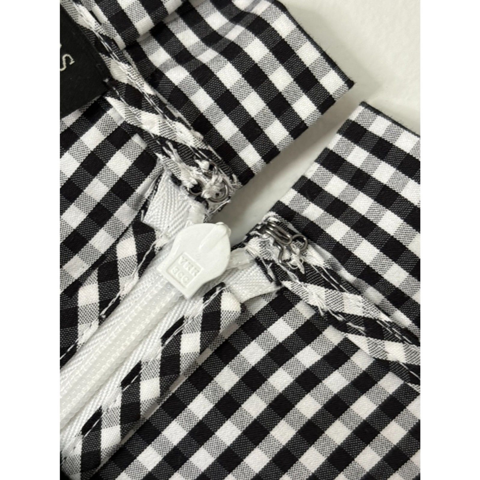 Talbots Gingham Black White Classic Holiday Neutral Timeless Dress Size 2 E72