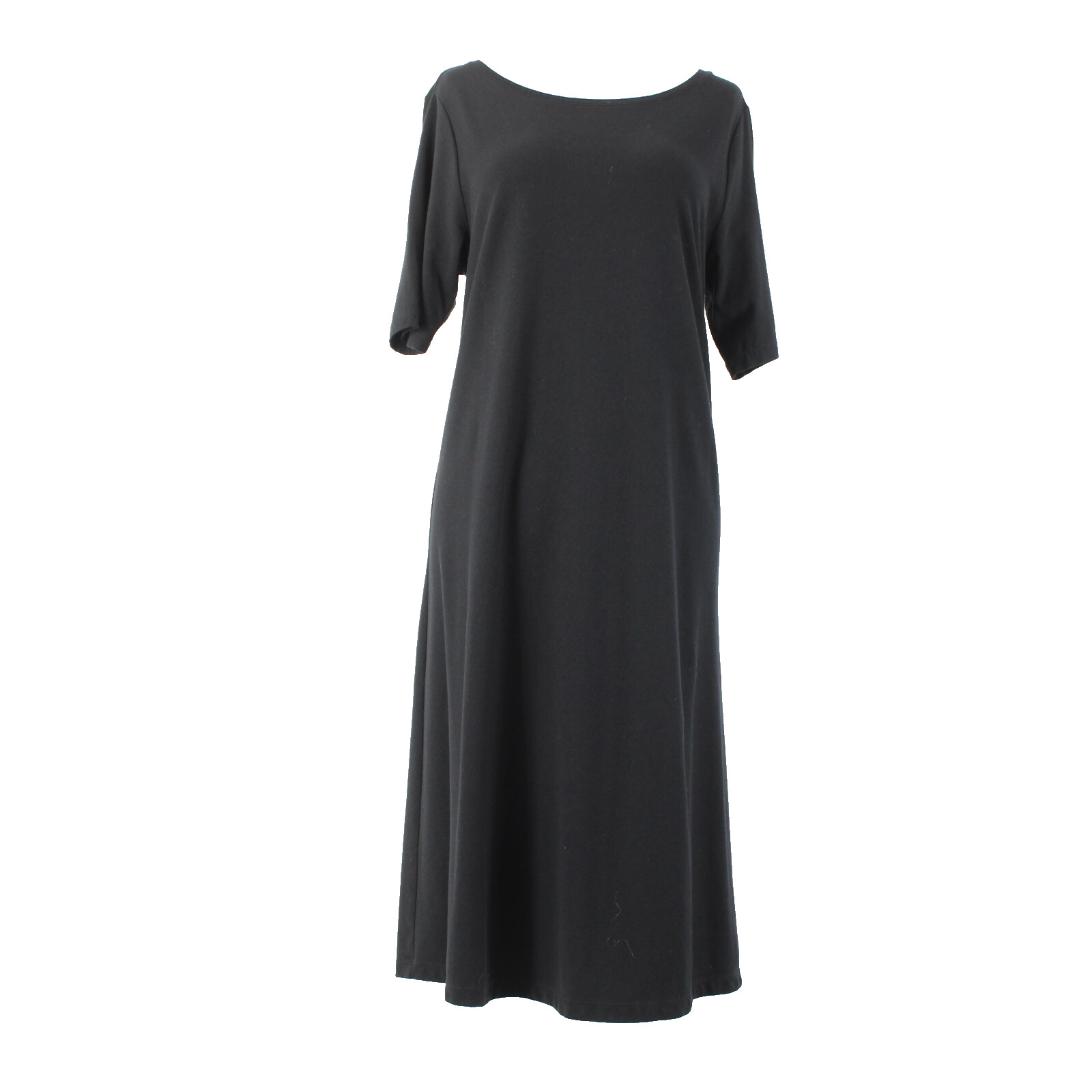 Pure Jill Sz M Black Stretch Shrt Sleeve Unlined Pima Cotton Modal Spandex Dress