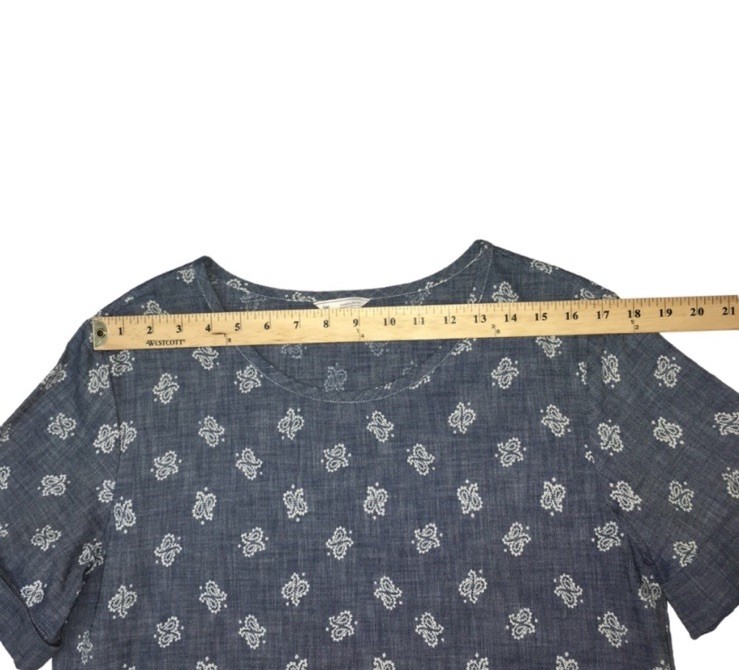 GAP Chambray Drawstring Paisley Print Casual Mini Dress – Women’s Small