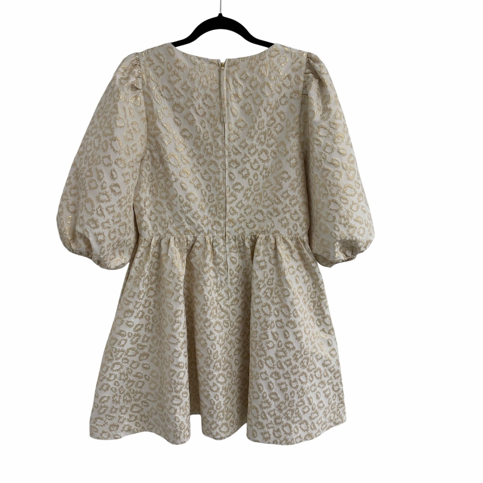 Lilly Pulitzer Calyssa Dress Ivory Gold Dazzle Leopard Jacquard Print Womens 12