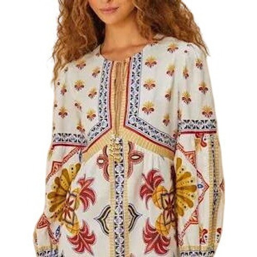 Farm Rio Off-White Marys Tiles Lenzing Ecovero Euroflax Mini Dress Size Small
