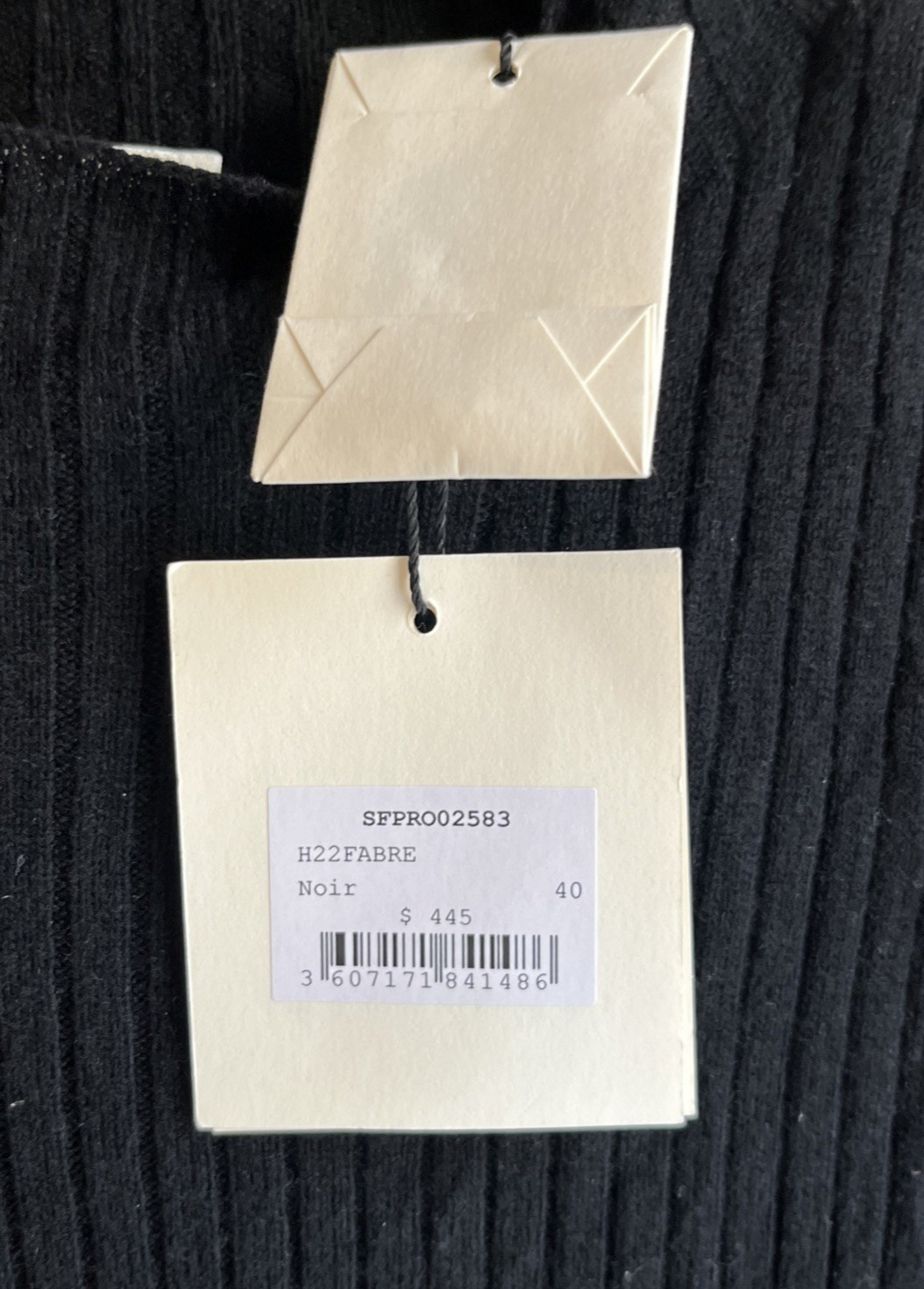 Sandro Wool/ Cashmere Blend Black Sweater Dress – size 8 / 40 FR – retail $445