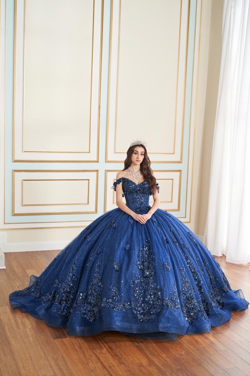 Princesa Ariana Quinceanera dress PR30179 Navy Blue Worn for Pictures Only!