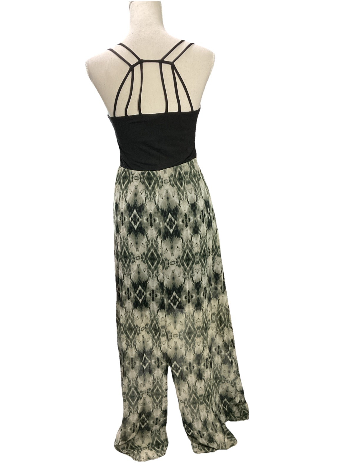 Studio Y Dress Strappy Back Sleeveless Fringe Trim Empire Waist Lined Skirt Sz S