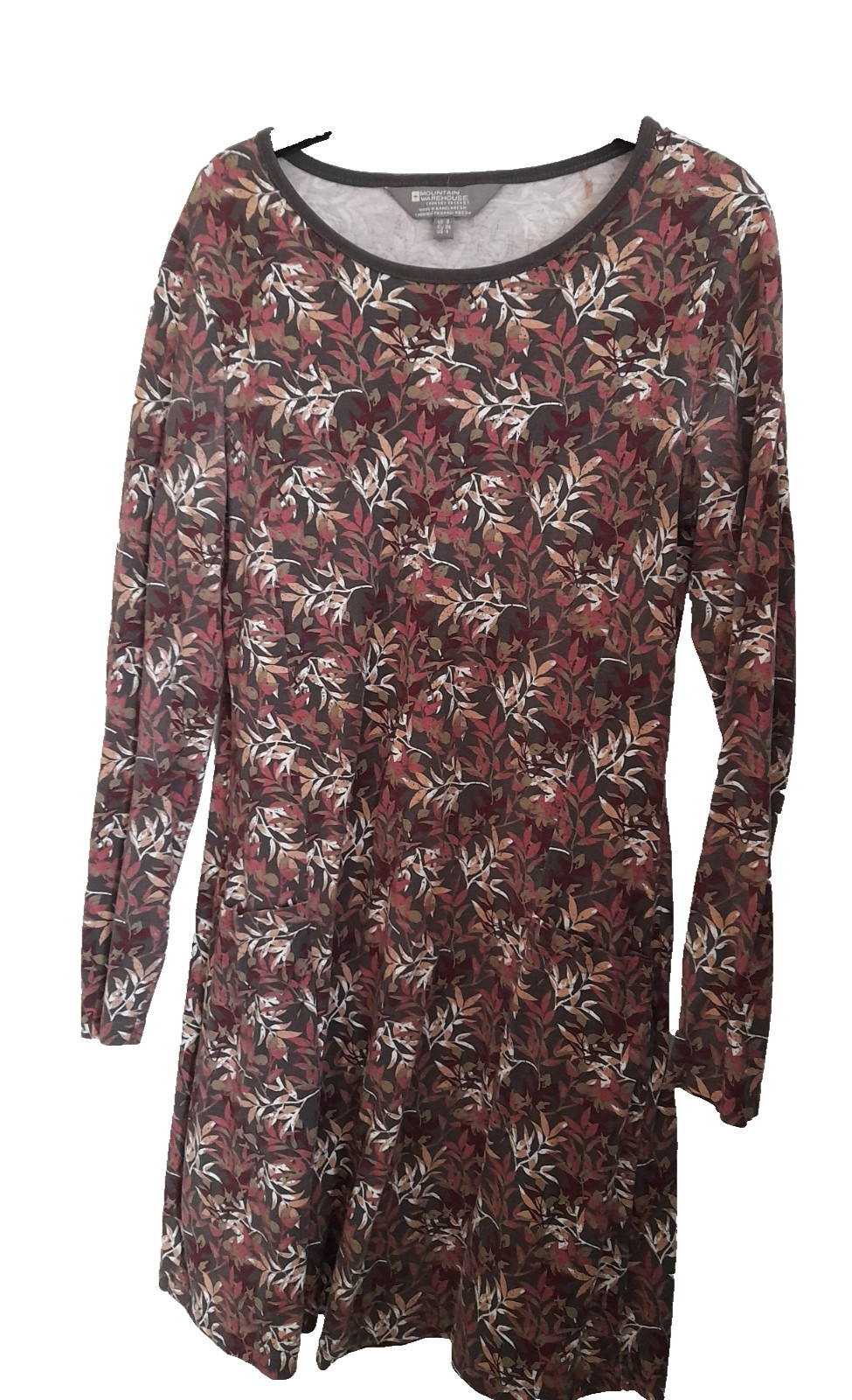 Mountain warehouse Ladies jersey cotton Dress. pocket front leaf design Size s