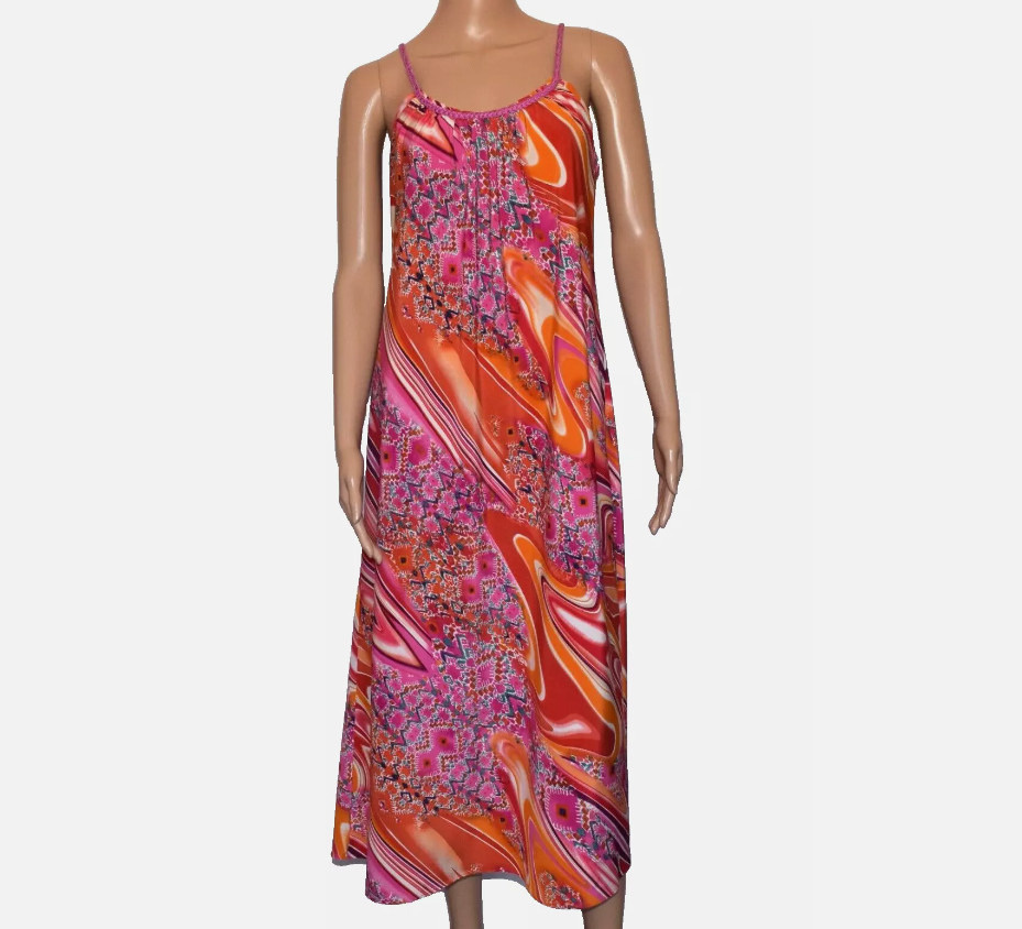 NATORI Multicolor Geometric Sleeveless Unlined Lightweight Halter Maxi Dress S