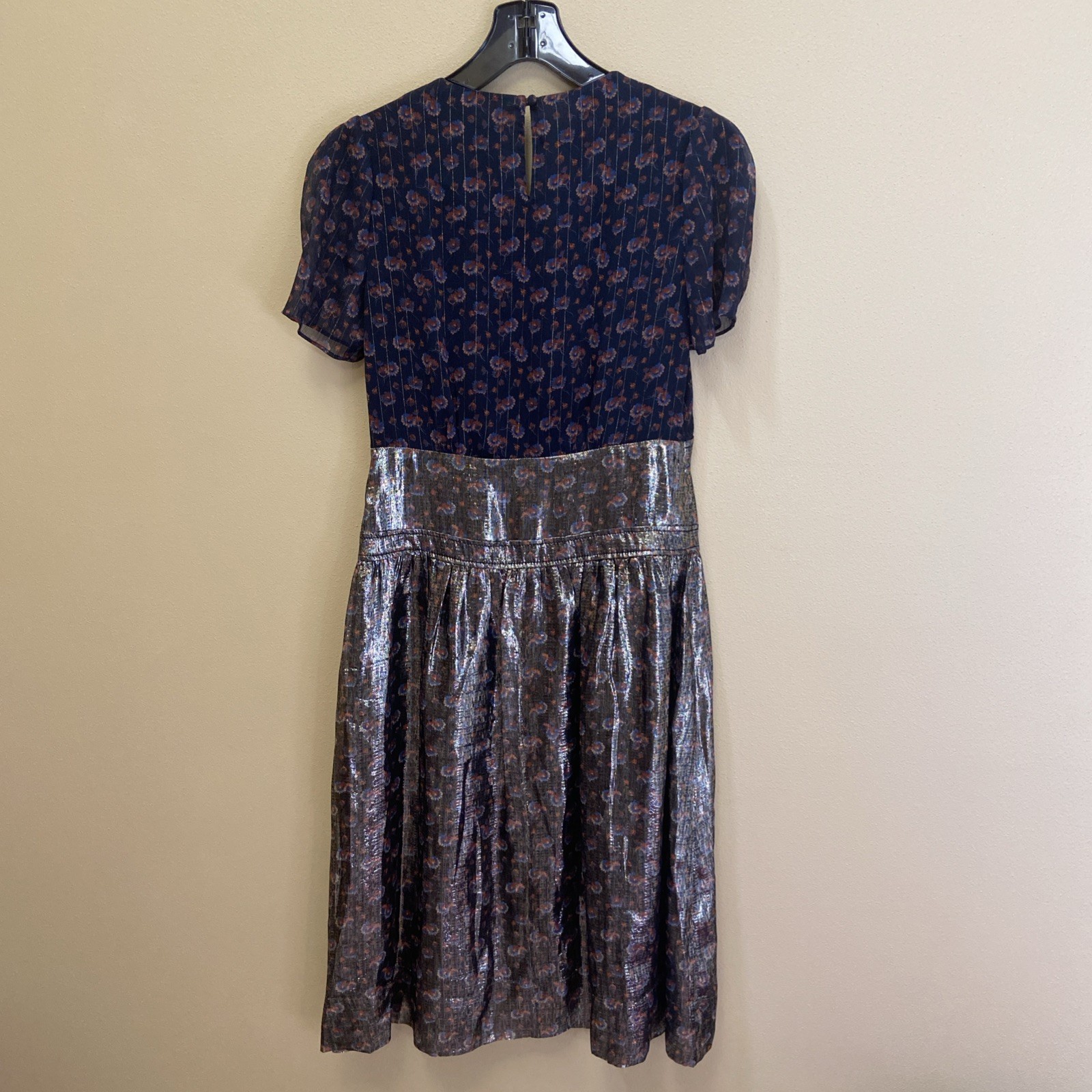 COACH 1941 Floral Print Metallic Silk/Velvet Size 0