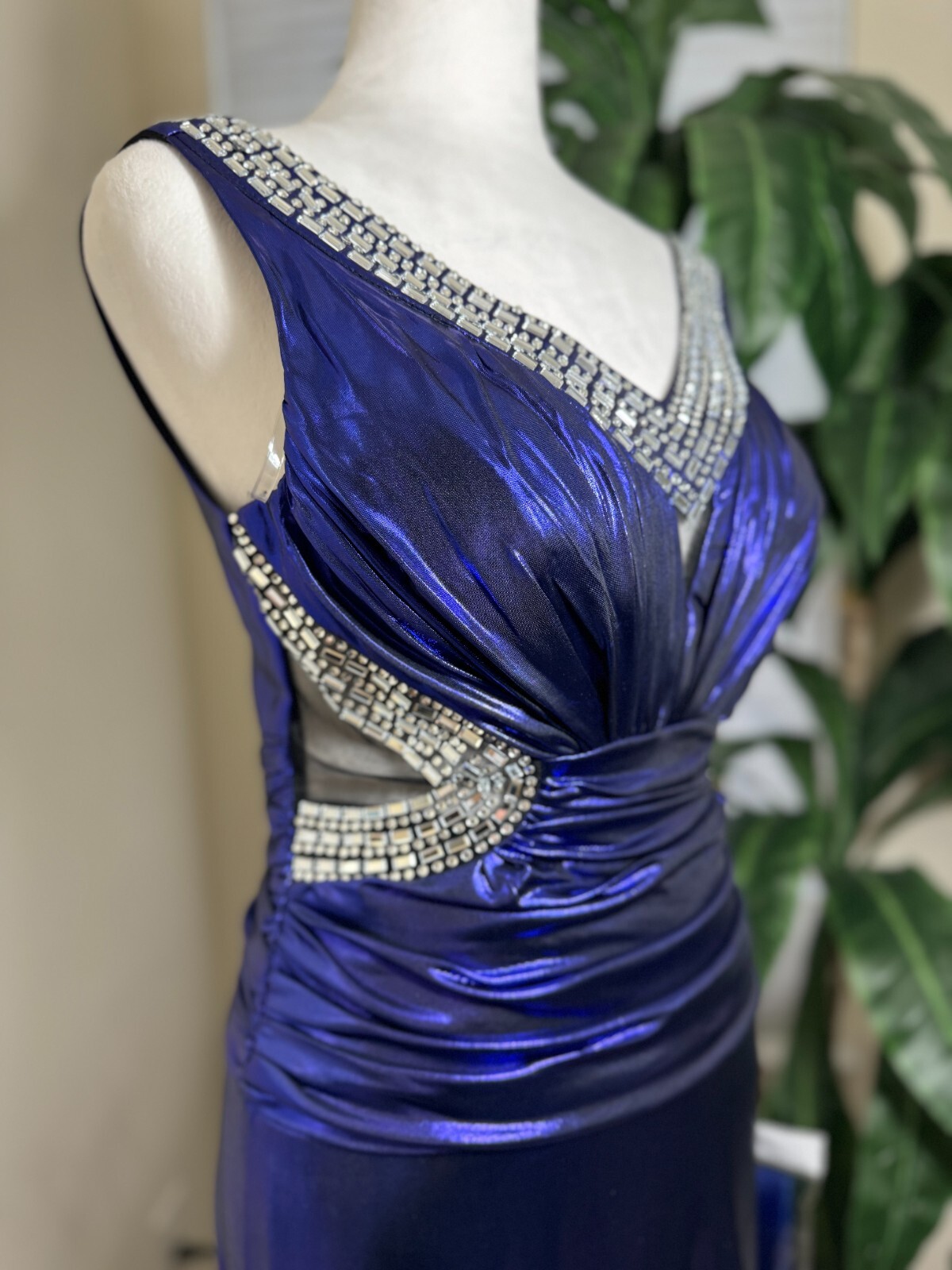Stylish V-Nick Crisscross Open Back Evening Dress Party Dress Elegant Sleeveless