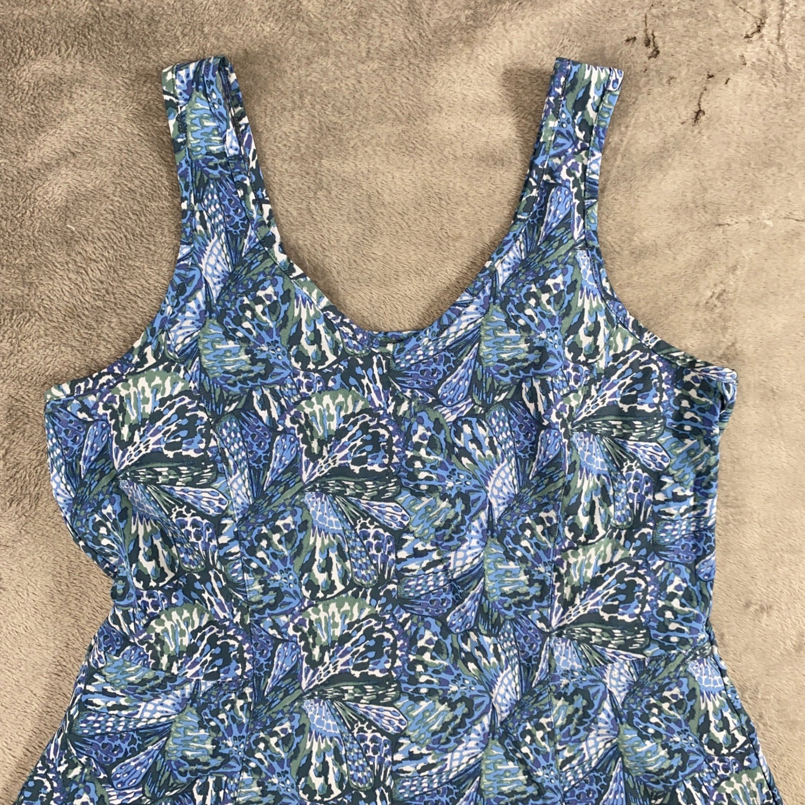 Toad&Co Dress Womens S Blue Sunkissed Petal Sleeveless Pockets Cut Hem Summer