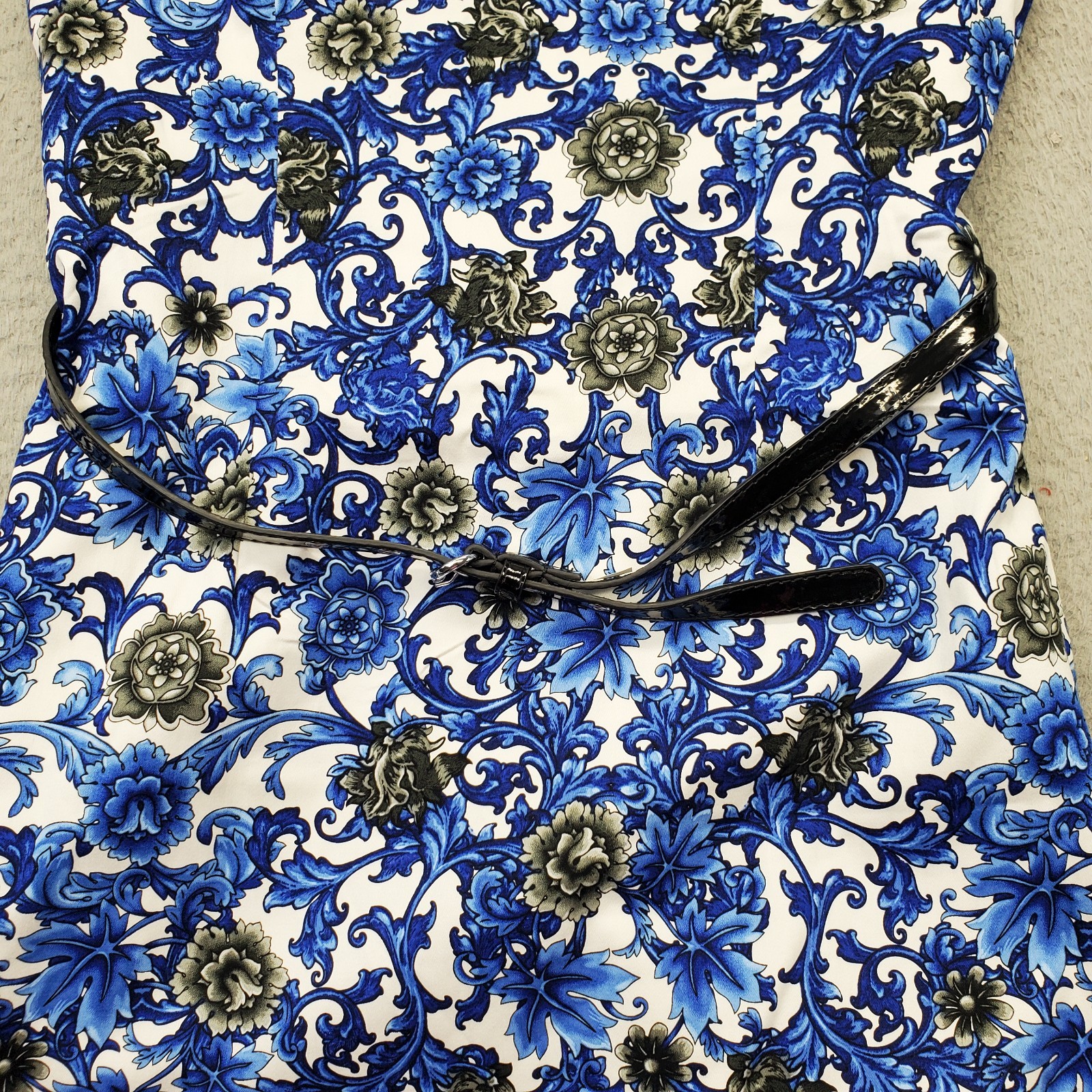 Premise Shift Dress Womens 4 Multi Floral Fully Lined Belted Waist Back Zip