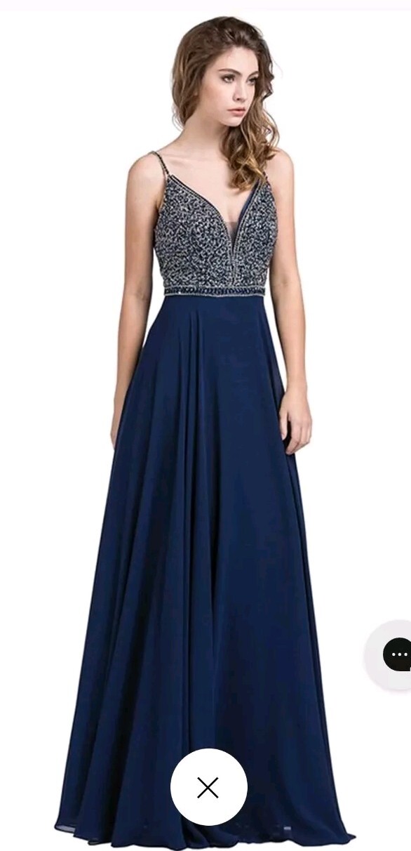 Dancing Queen llusion Racer Back A-Line Prom Gown Size M