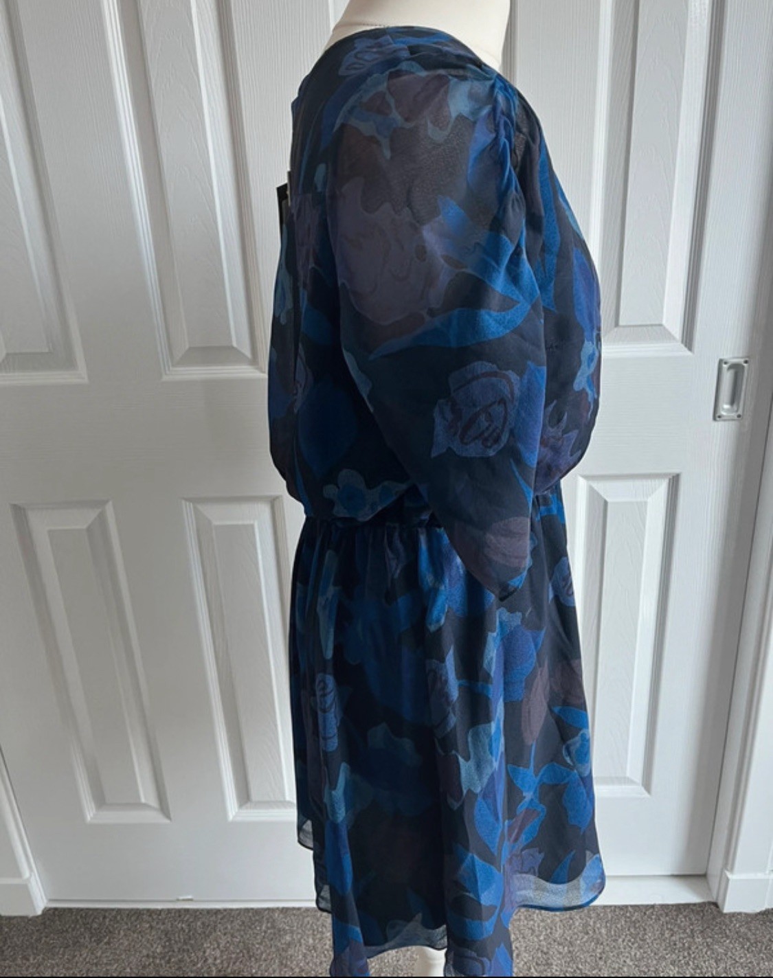 Ted Baker Women’s Juleah Floral Summer Skater Blue Dress 4 14 NWT