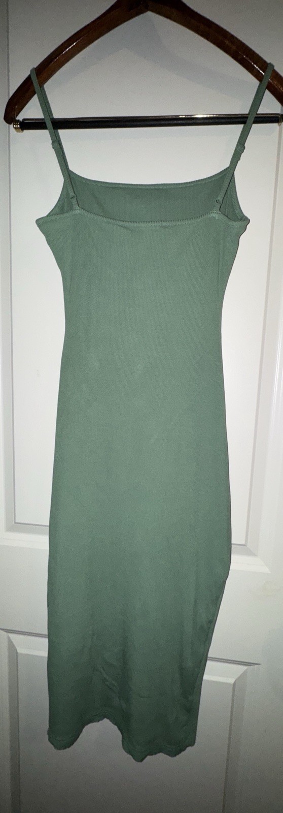 superdown Green Bodycon Square Neck Strappy Sleeveless Midi Dress S Knit