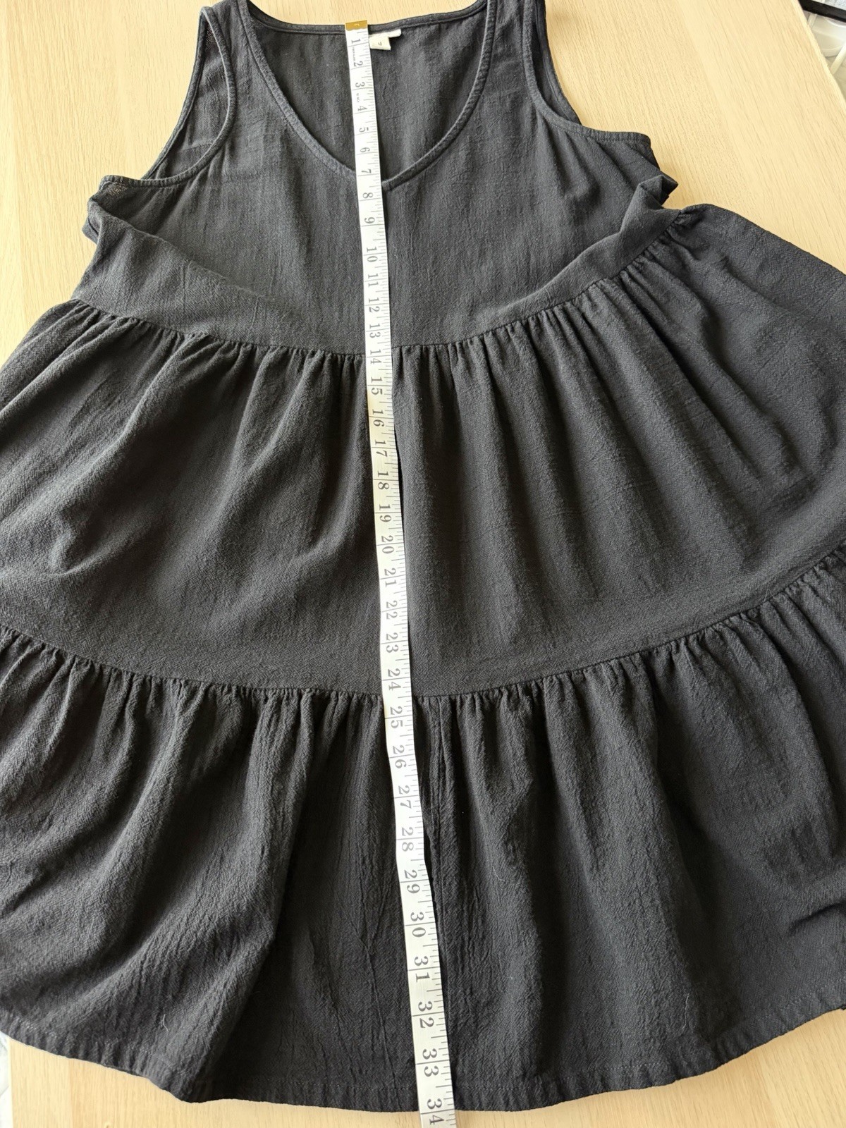 a.n.a Sundress Size M Black Tiered Boho Summer Dress With Pockets Beach Cover