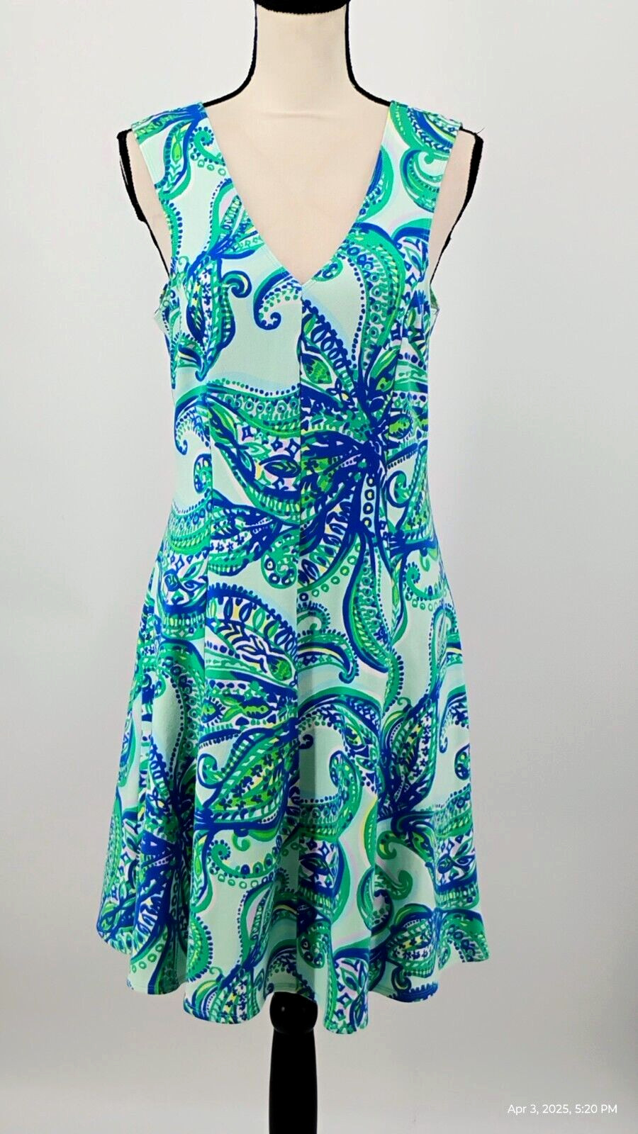 Lilly Pulitzer Dahlia Poolside Blue Keep It Current Terry Fit Flare Dress M