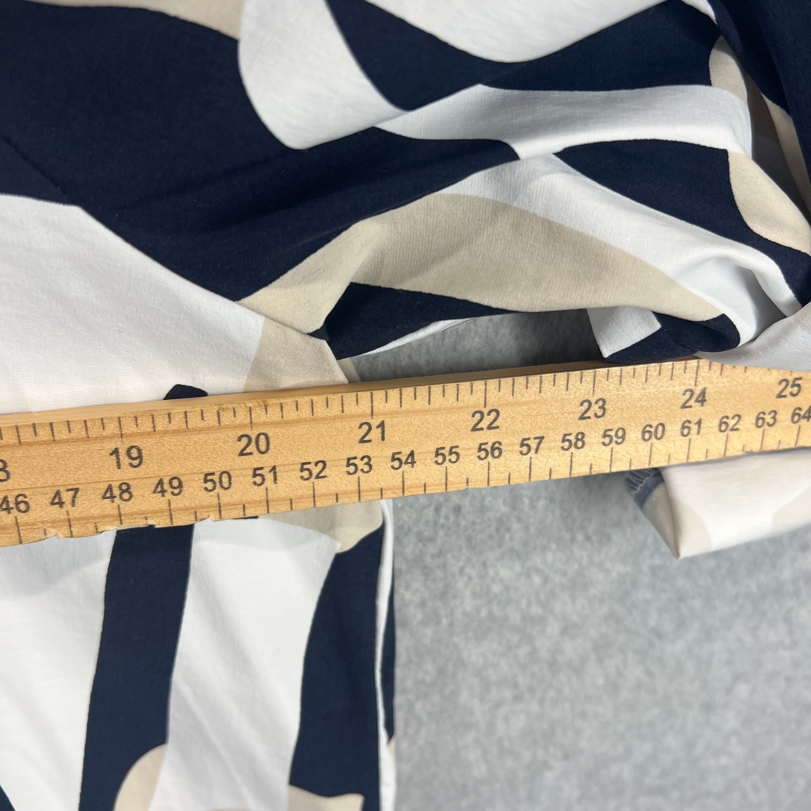 Joseph Ribkoff Abstract Poplin Trapeze Dress Size 10 (UK 12) White Blue Beige