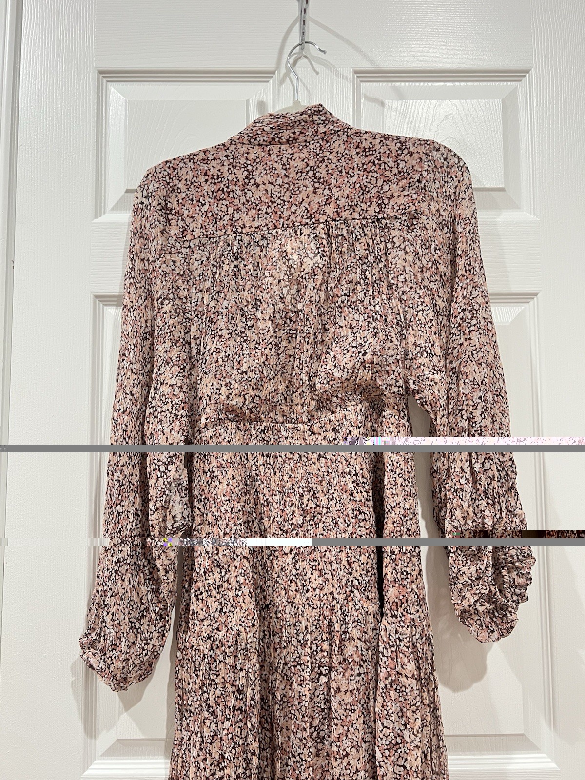 Shona Joy Sofia Button Up Ruched Midi Dress Floral Rouge Multi Size US 2