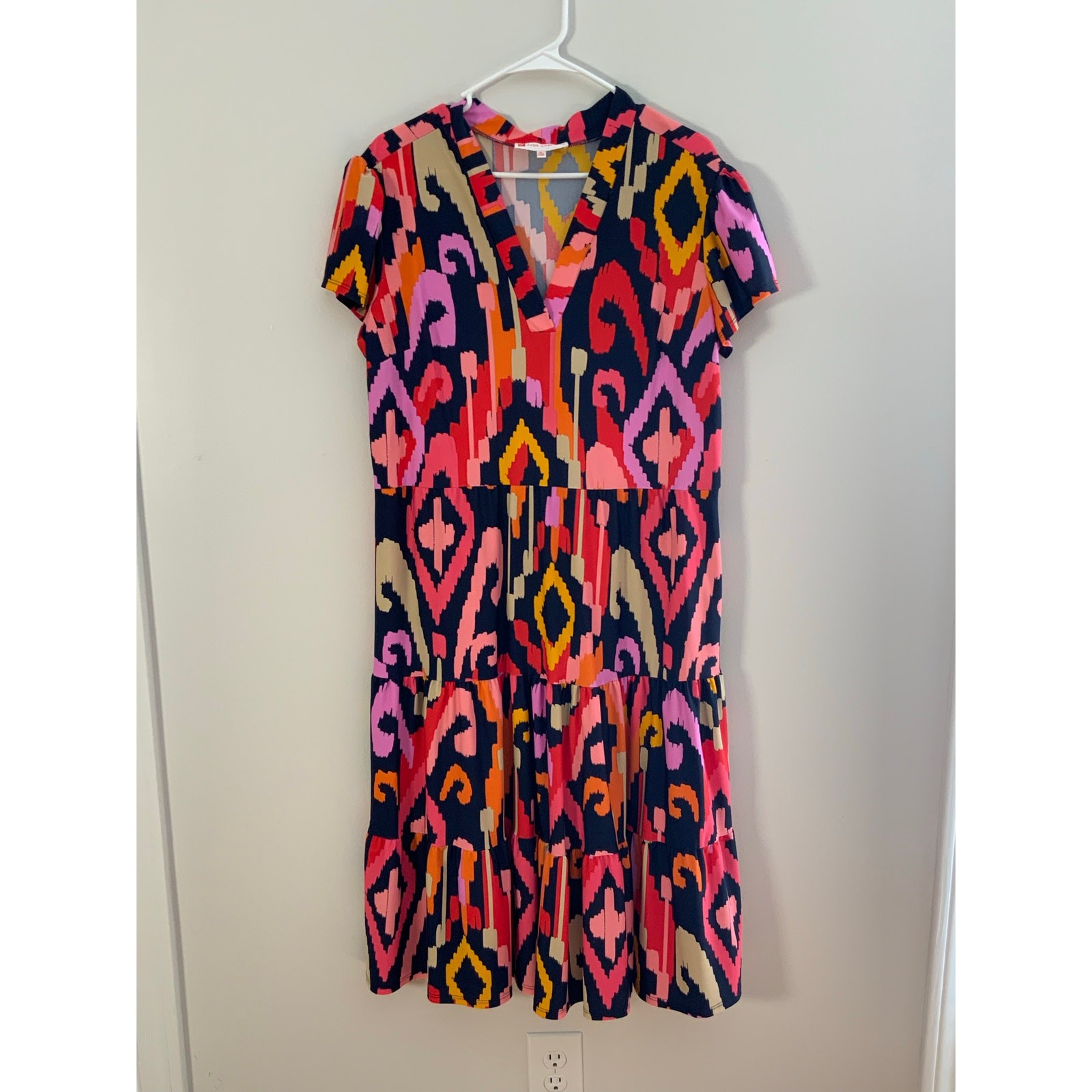 Jude Connally Libby Tiered High Stretch V Neck Dress NWOT size XL