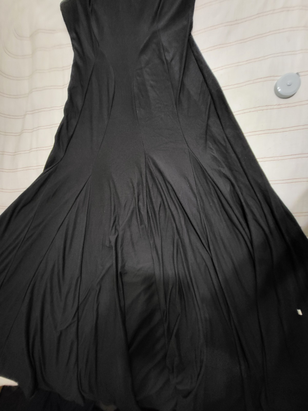 Maxi Dress Architectural Seams Fit Flare Size L Sleeveless Long Skirt
