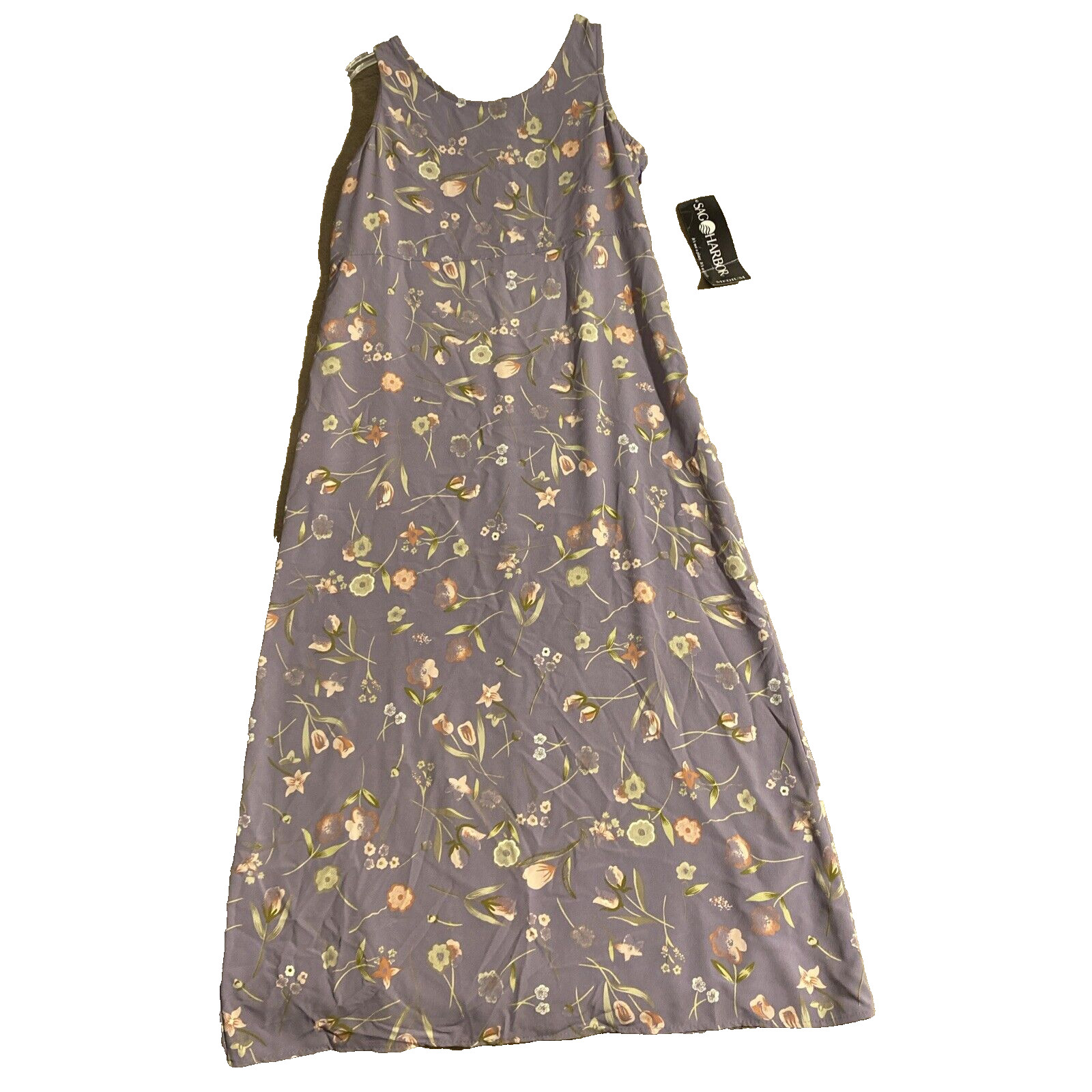 Sag Harbor Maxi Dress Floral Sleeveless sz Medium Purple Floral NEW B0HO