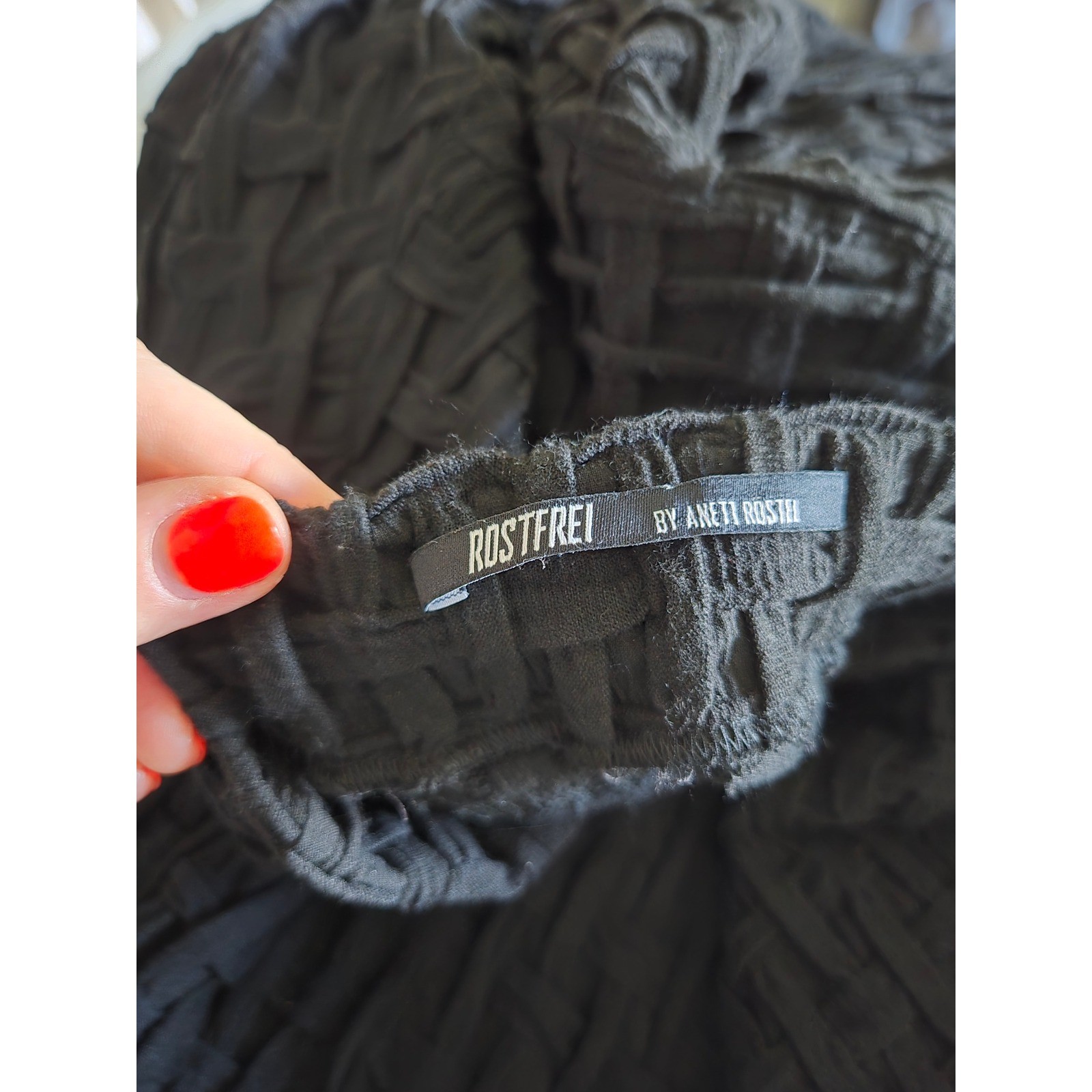 Rostfrei Anett Rostel Black Textured Dress Avant Garde Art To Wear Lagenlook
