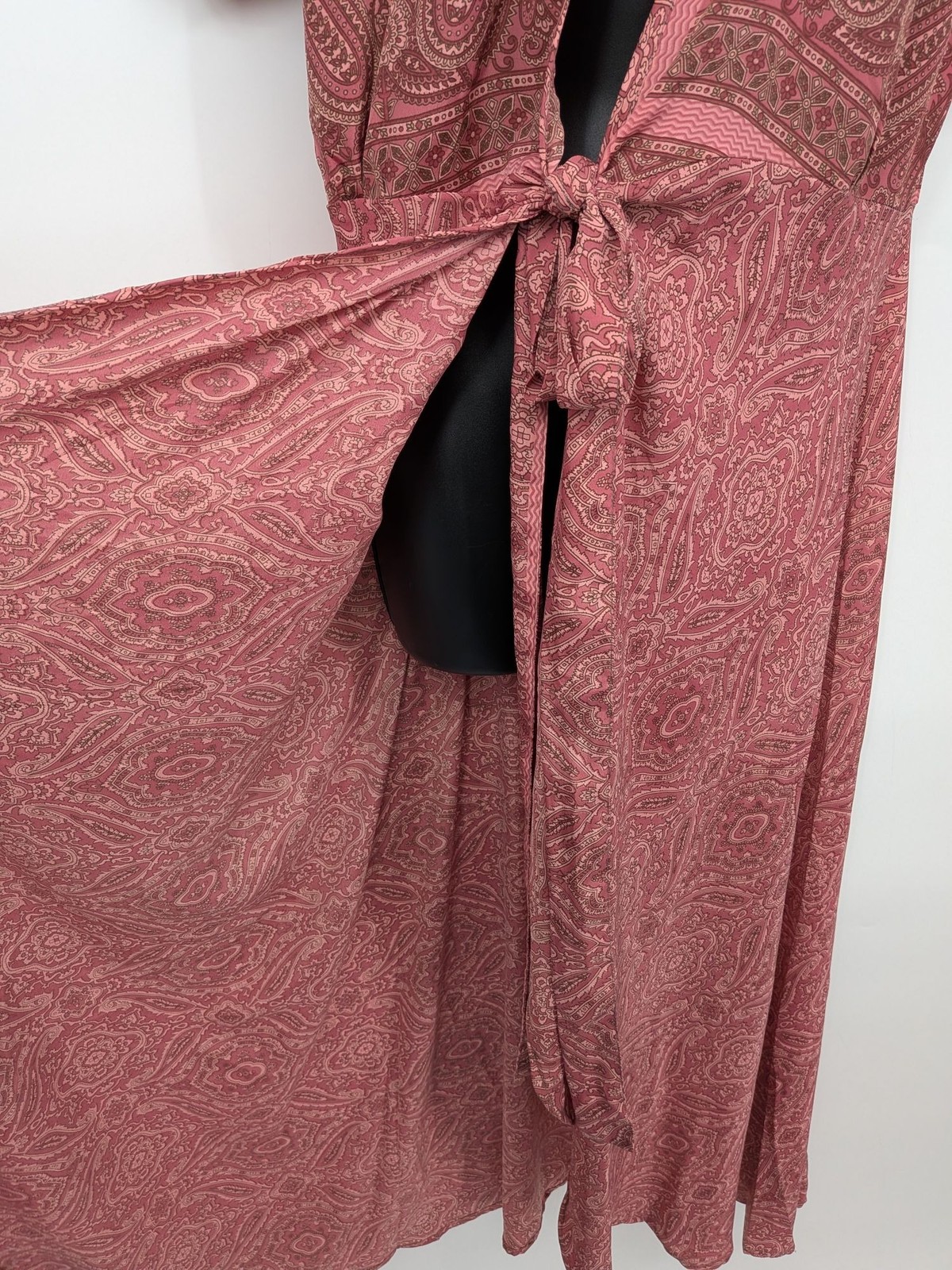Karma Highway Paisley Wrap Maxi Dress Festival Cottage Ethereal Resort One Size