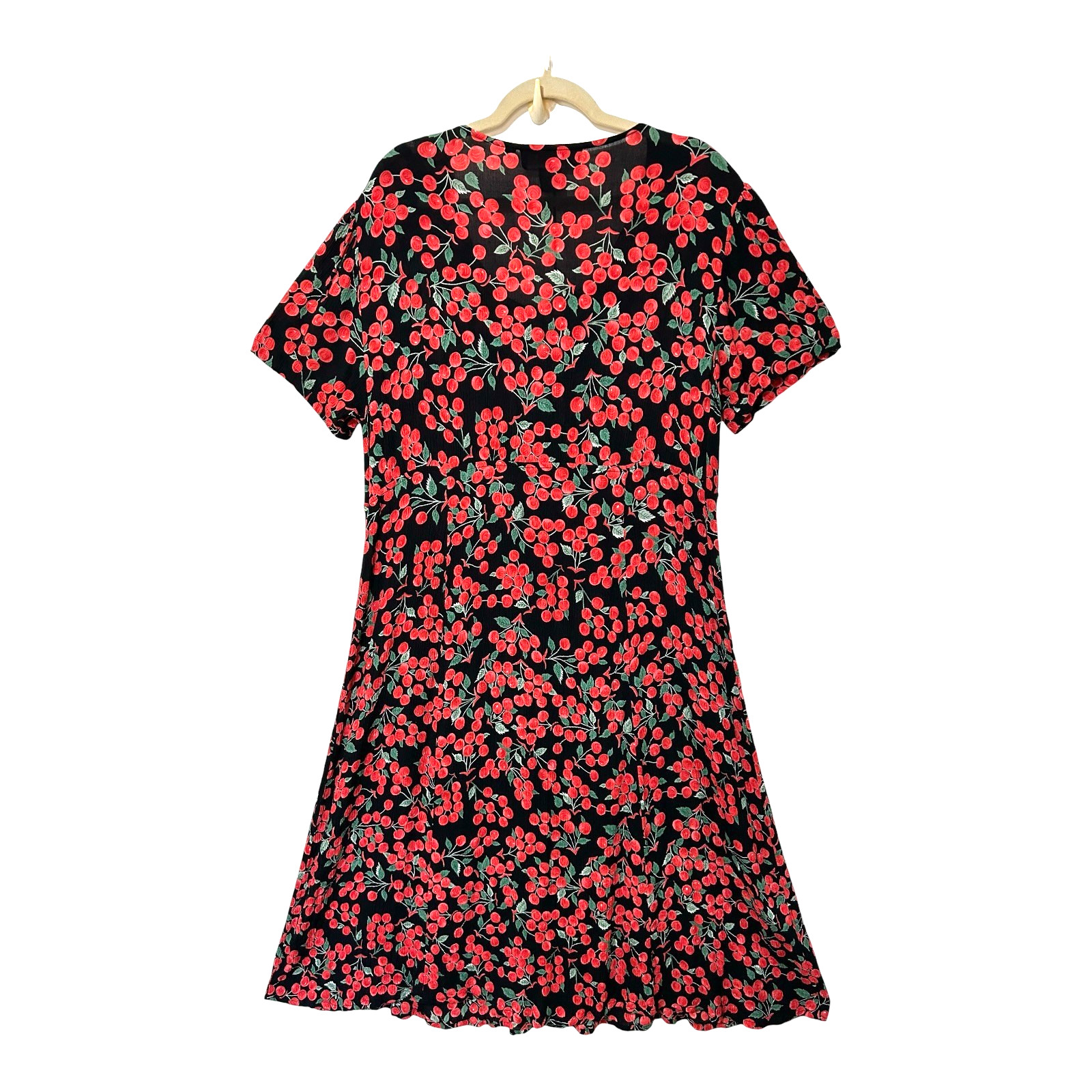 J.G. Hook PETITE Women’s Novelty Cherry Print Dress PXL Button Rayon VINTAGE