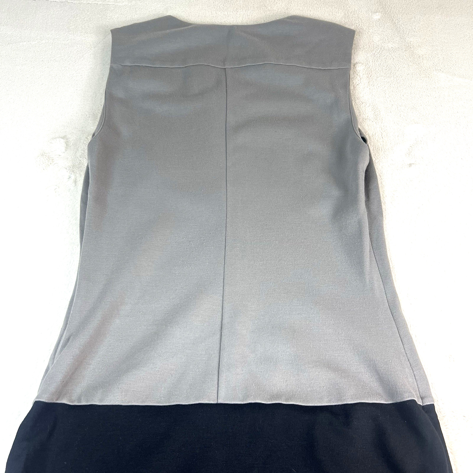 DVF Diane von Furstenberg Gray Blue Green Colorblock Sheath Dress 8 Bodycon Zip