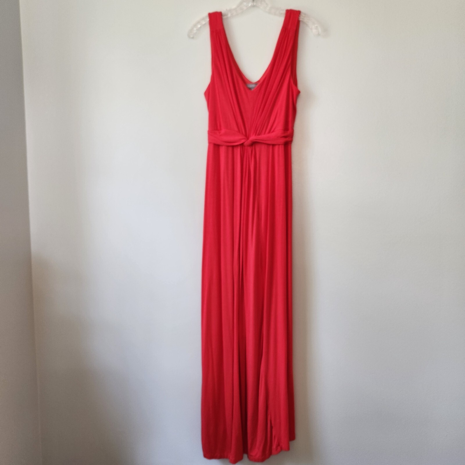 NY Collection Dress Women’s L Red Maxi Holiday Minimalist Everyday Casual Chic