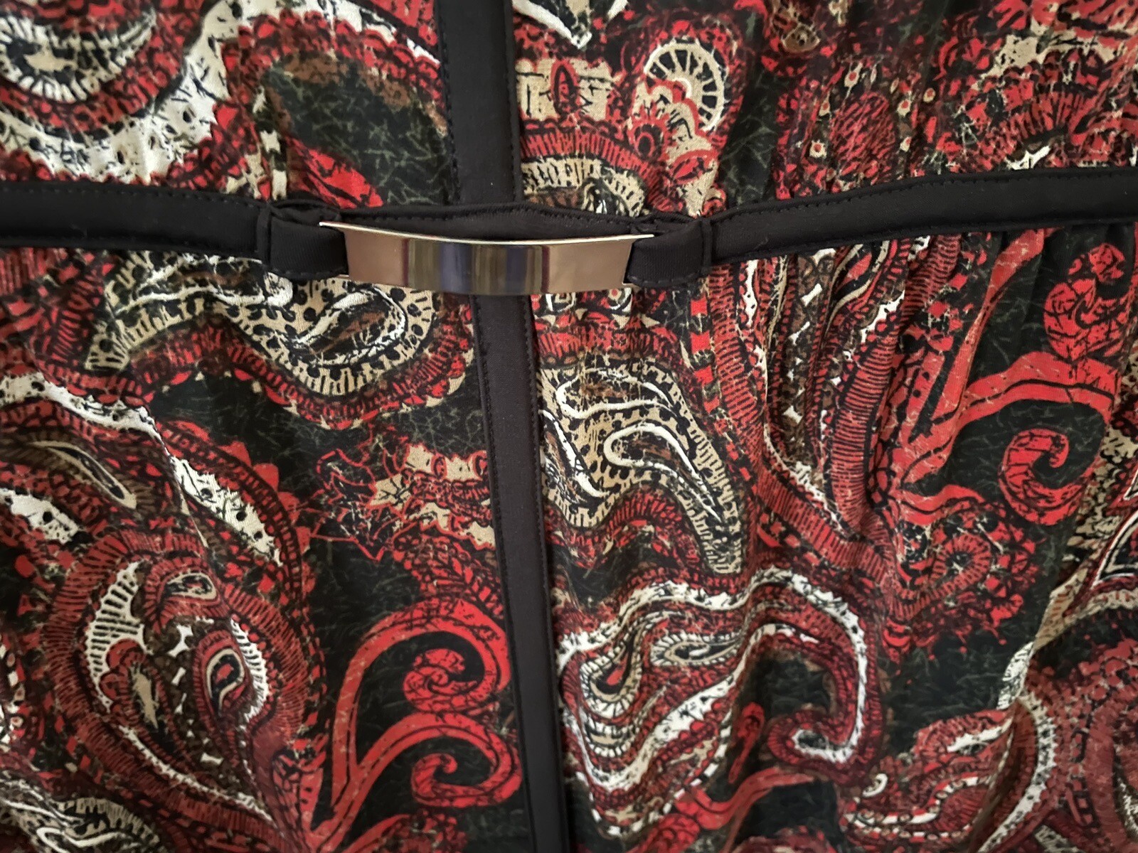 Catherine’s Plus 3X Black And Rust Short Sleeved Long Dress, EUC