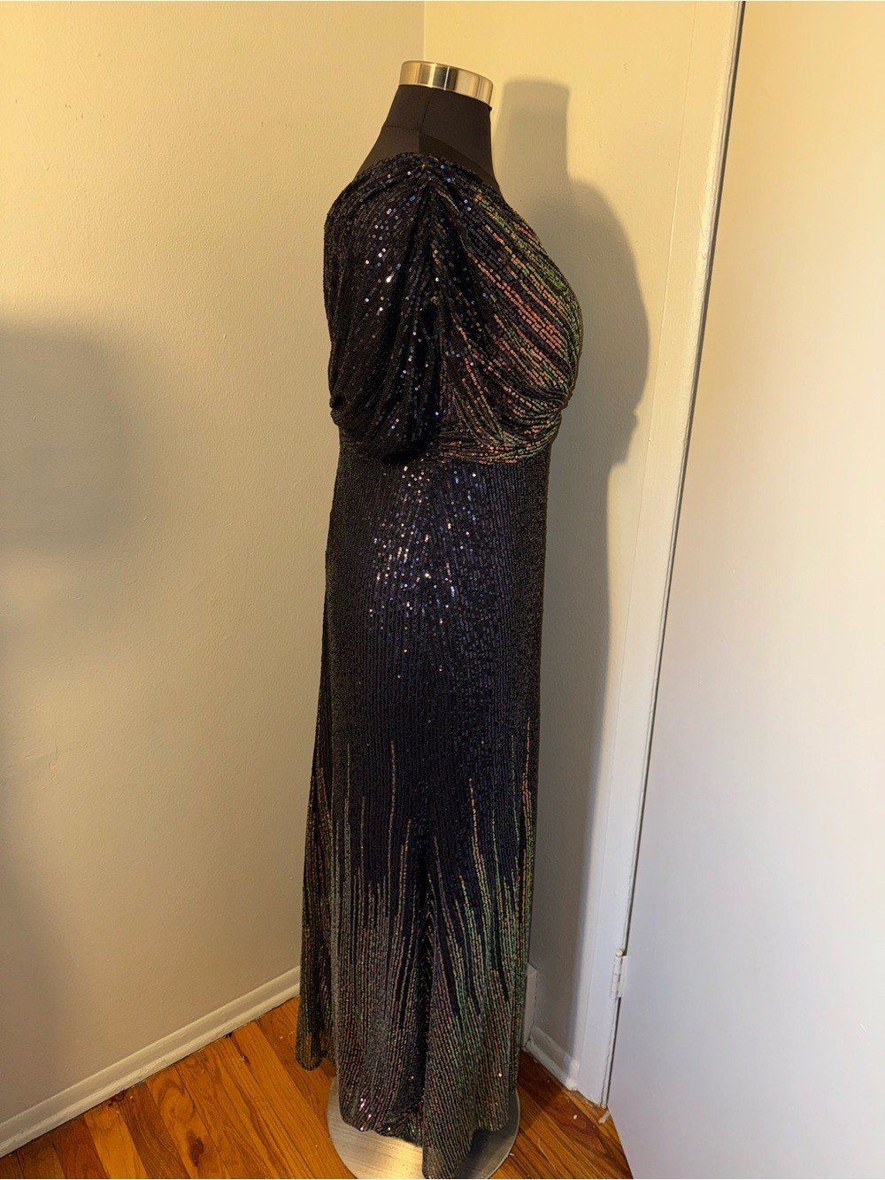 UNITHORSE Navy Iridescent Sequin Formal Gown Plus Size 1XL