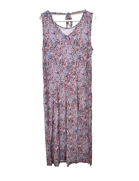 Talbots Sun Dress Size EXLpknit 95%Rayon5%ankle Length Spandex Paisley Print