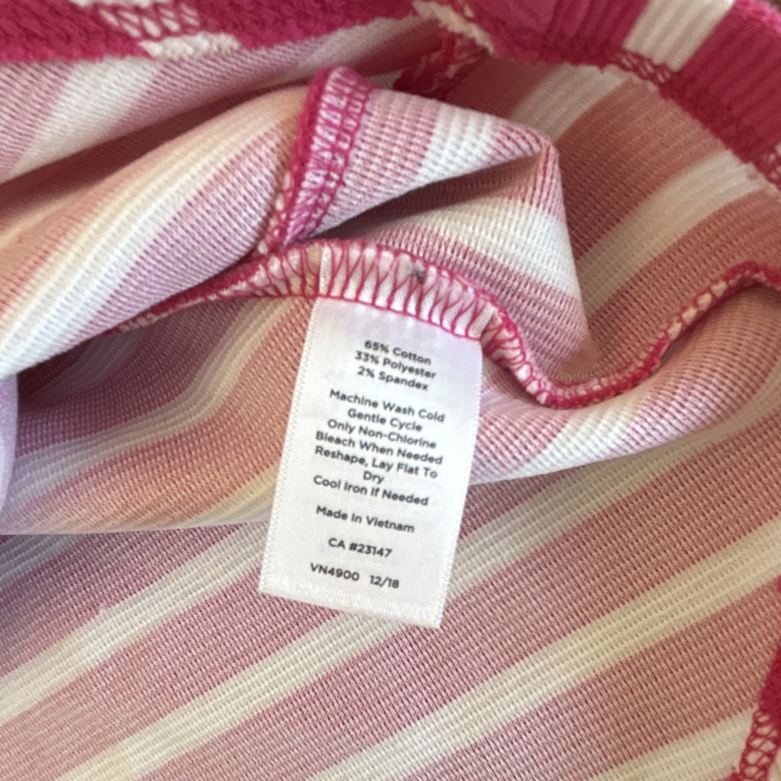 Talbots Petite XL Pink White Striped Knit Sheath Dress Sleeveless Zip
