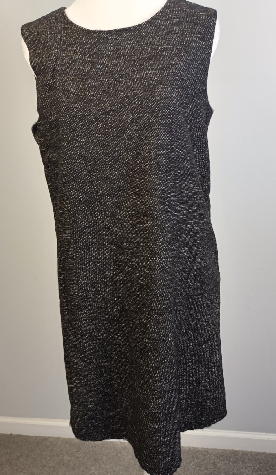 Vtg. Theory Women’s 8 Black Wool Jumper Sheath Dress Sleeveless Classic Business