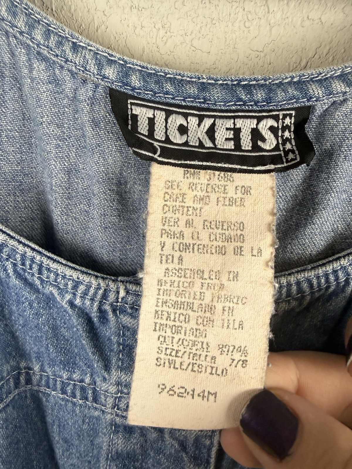 90s Tickets Denim Button Up Maxi Dress