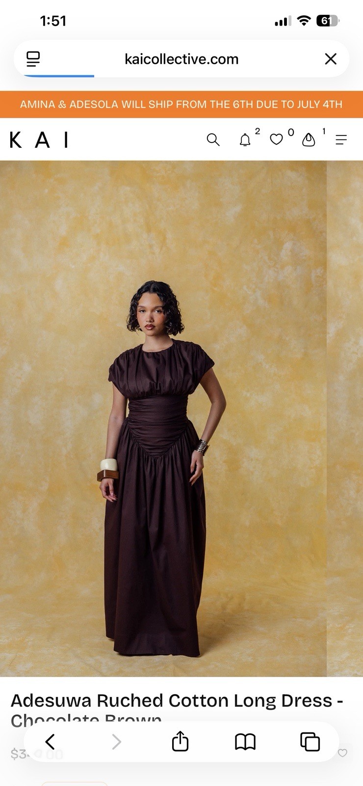 KAI COLLECTIVE DRESS. Adesuwa Ruched Cotton Long Dress – WHITE!