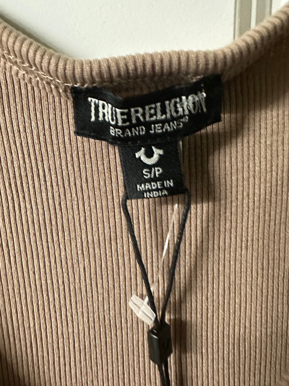 NWT True Religion Brown Logo Lace Up Dress Size Small S
