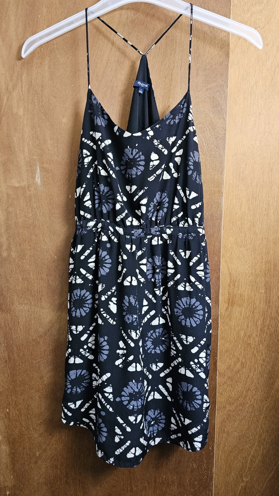 Madewell Womens Starview Batik silk racerback cami mini dress size 4