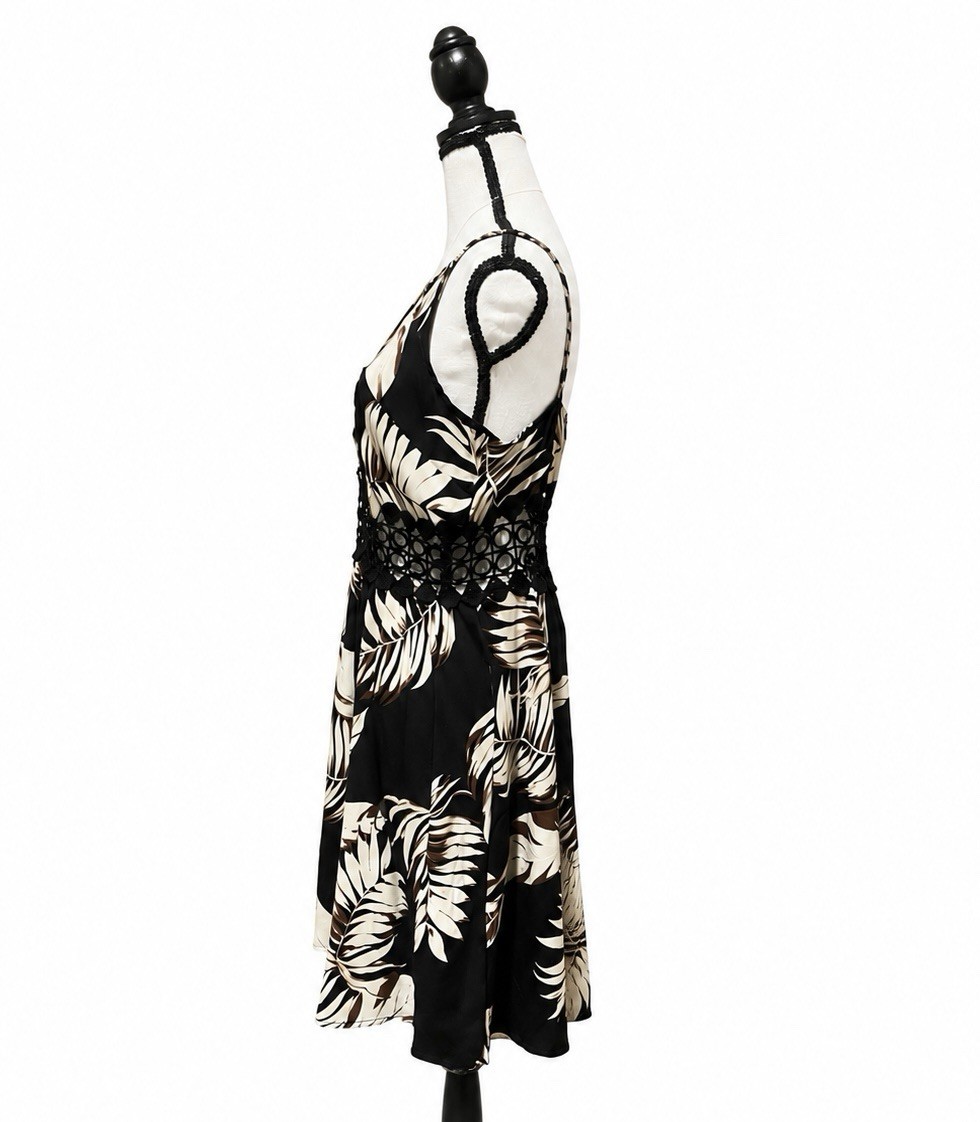SHEIN Curve 0XL Tropical Palm Leaf Print Mini Dress Style Boho Summer