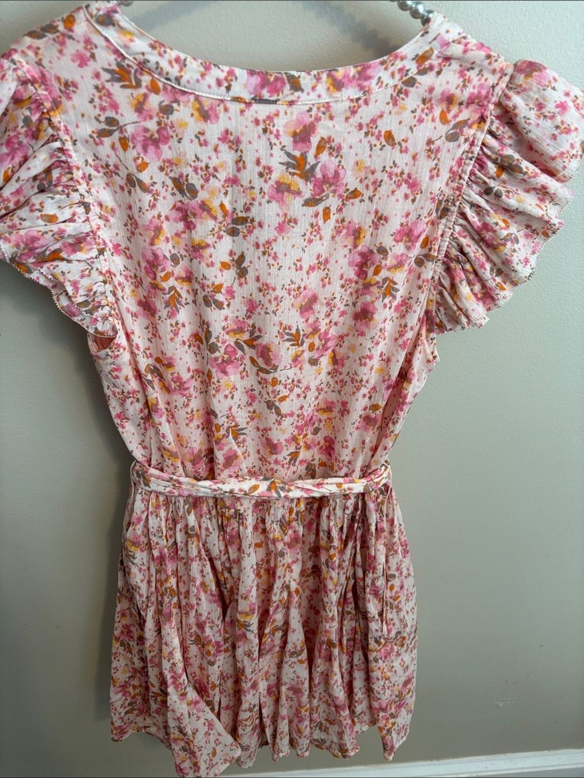 NEW Olivaceous Pink Floral Print button up dress size large