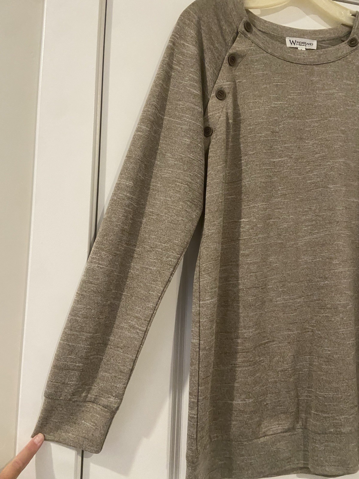 Wonderland by Orange Size L Tunic Sweater Dress Heather Tan