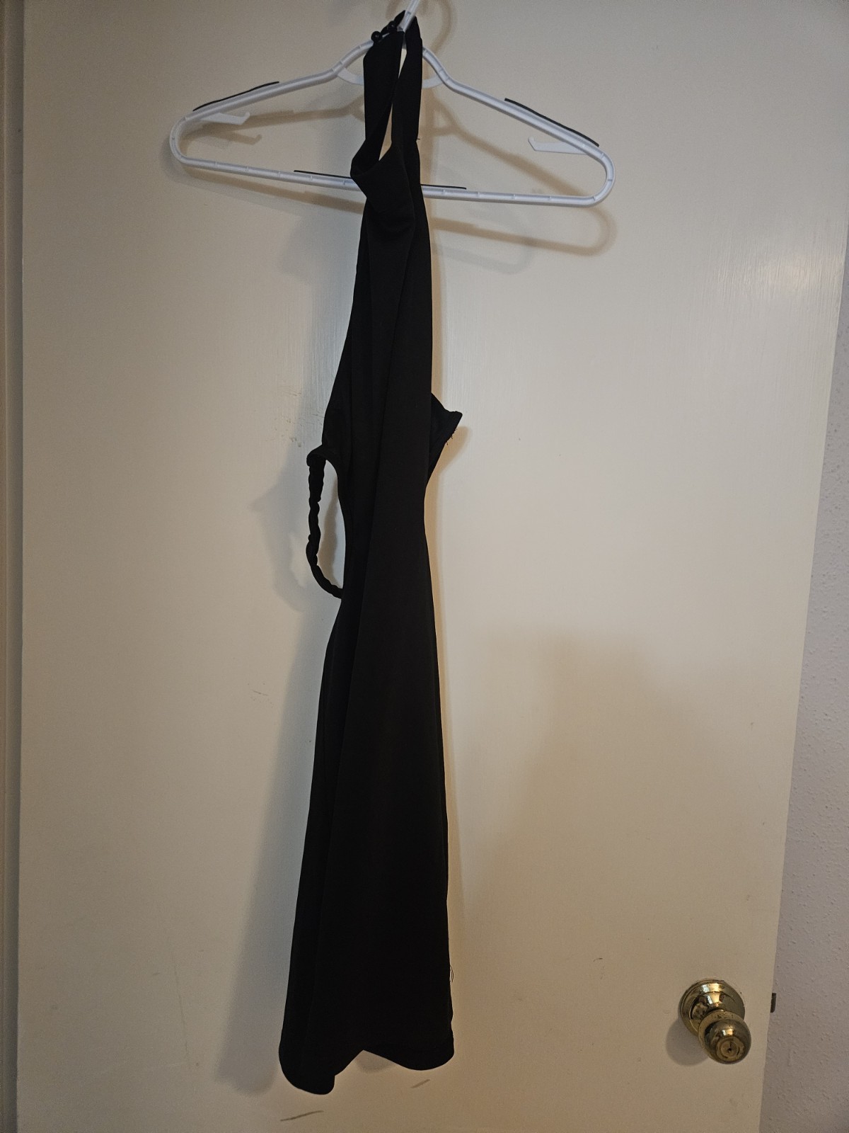 Elegant Black Low Back Dress In Small High Neck Size S