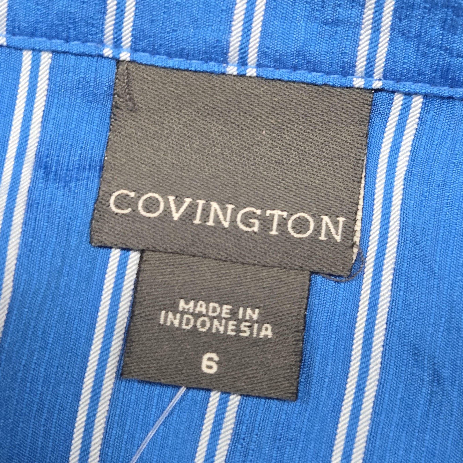 Covington Dress Womens 6 Striped Sleeveless Shirt Pocket Casual Summer Sundress